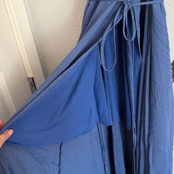 Lulus Heart of Marigold Denim Blue Wrap Maxi Dress - Picture 11 of 13